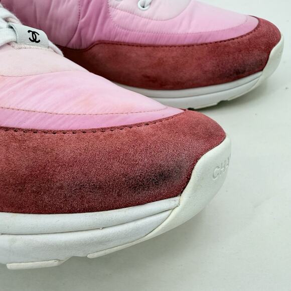 Chanel Pink Suede Calfskin & Nylon Sneakers G37137 Y55131 SIZE 46 US 13 MENS main image 11